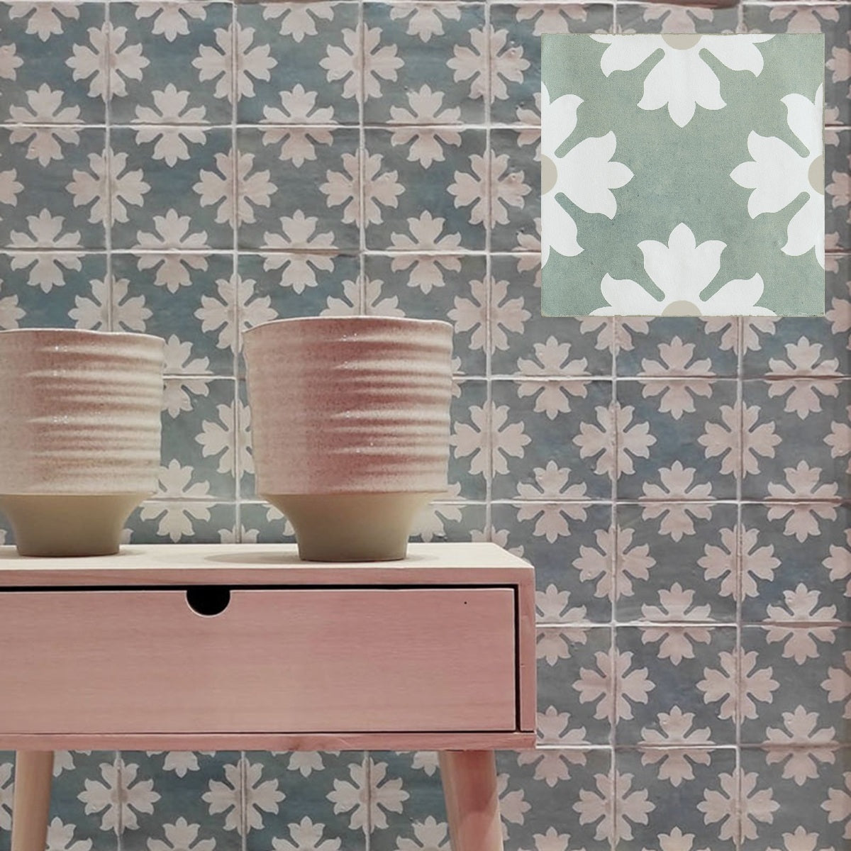 Carrelage Effet Carreau de ciment Marlow Zoe 11,5x11,5 cm de Nanda Tiles