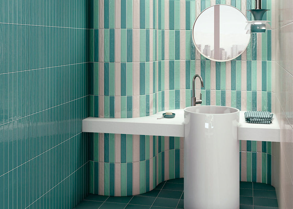 Carrelage Effet Zellige Sydney 5x30 cm de Mainzu5x30 cm Boite de 0.51 m² / Aqua