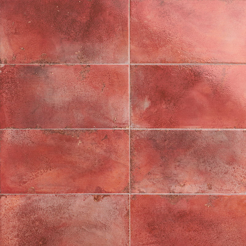 Carrelage Effet Zellige Riviera Rouge 15x30 cm de Mainzu