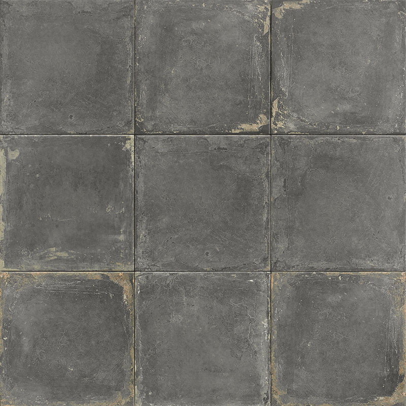 Carrelage Effet carreaux de ciment vieilli Canaletto Nero 20x20 cm de Mainzu