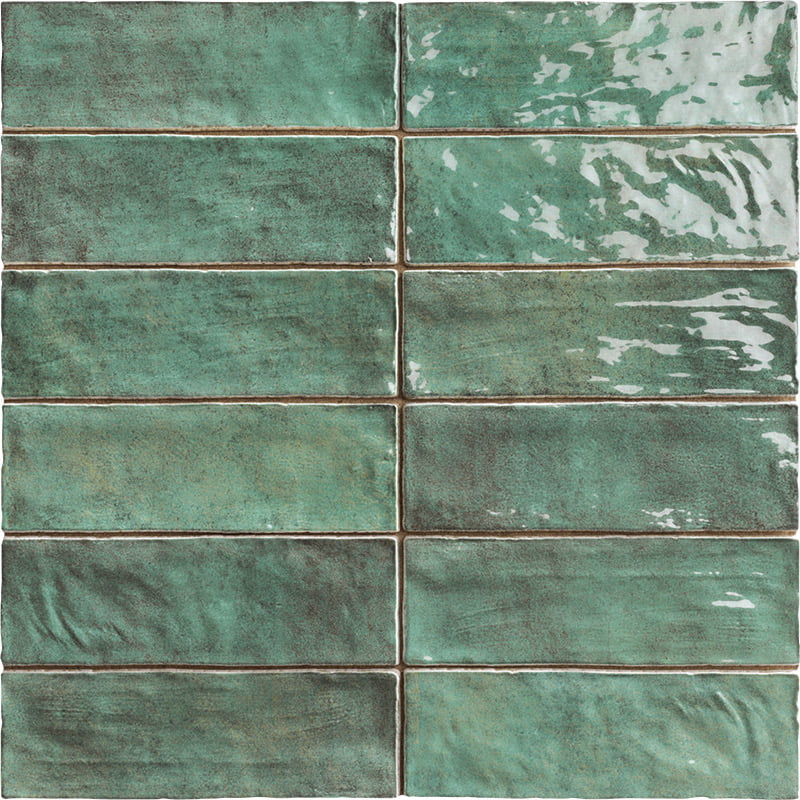 Carrelage Effet Zellige Positano Smeraldo 6,5x20 cm de Mainzu