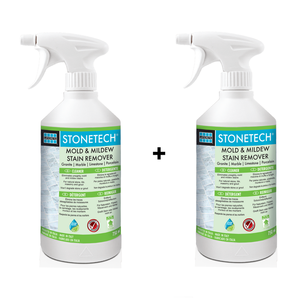 Nettoyant pour les taches de moisissure et de Mildew Stonetech Mold et Mildew Stain Remover de LaticreteLot de 2 bidons de 750 ml