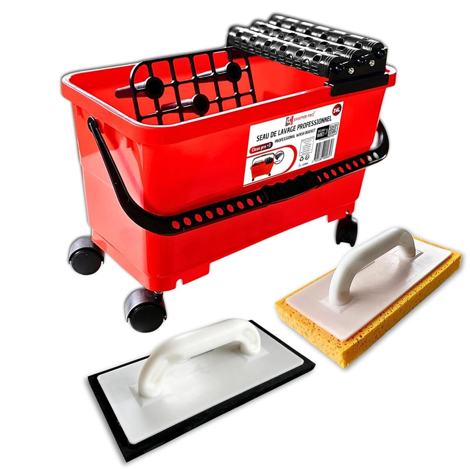 Kit joint carrelage professionnel avec seau 24L et outils
