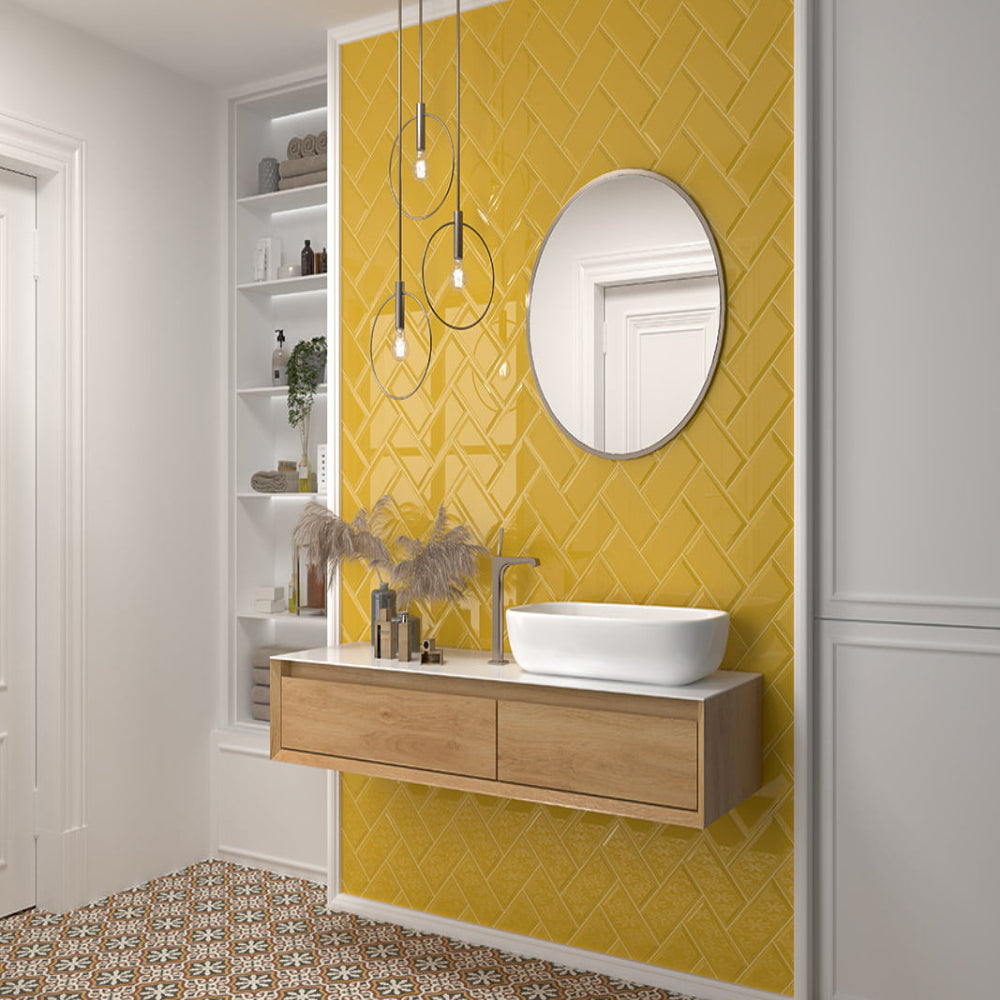 Carrelage Mural Metro Bissel Tiger Brillant 10x20 cm de Mainzu