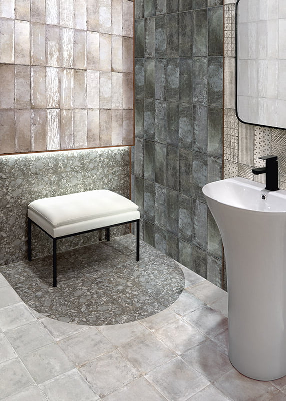 Carrelage Effet Zellige Elios White 10x30 cm de Mainzu