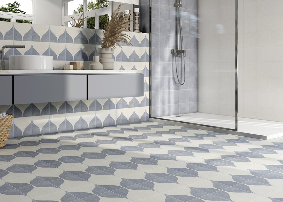 Echantillon carrelage Decor Blue Two Blue Water 20x20 cm