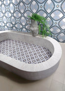 Carrelage Decor et Uni Marrakech 15x15 cm de Mainzu15x15 cm Boite de 0.50 m² / Agadir Azur