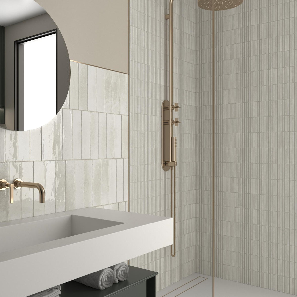Carrelage Effet Zellige Agadir Ivory 7x28 cm de Dune