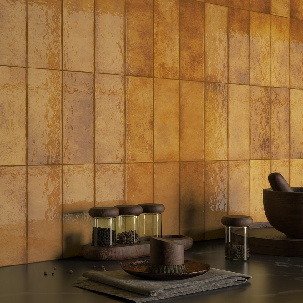 Carrelage Effet Zellige Alfar Caramelo 6,5x20 cm de Dune