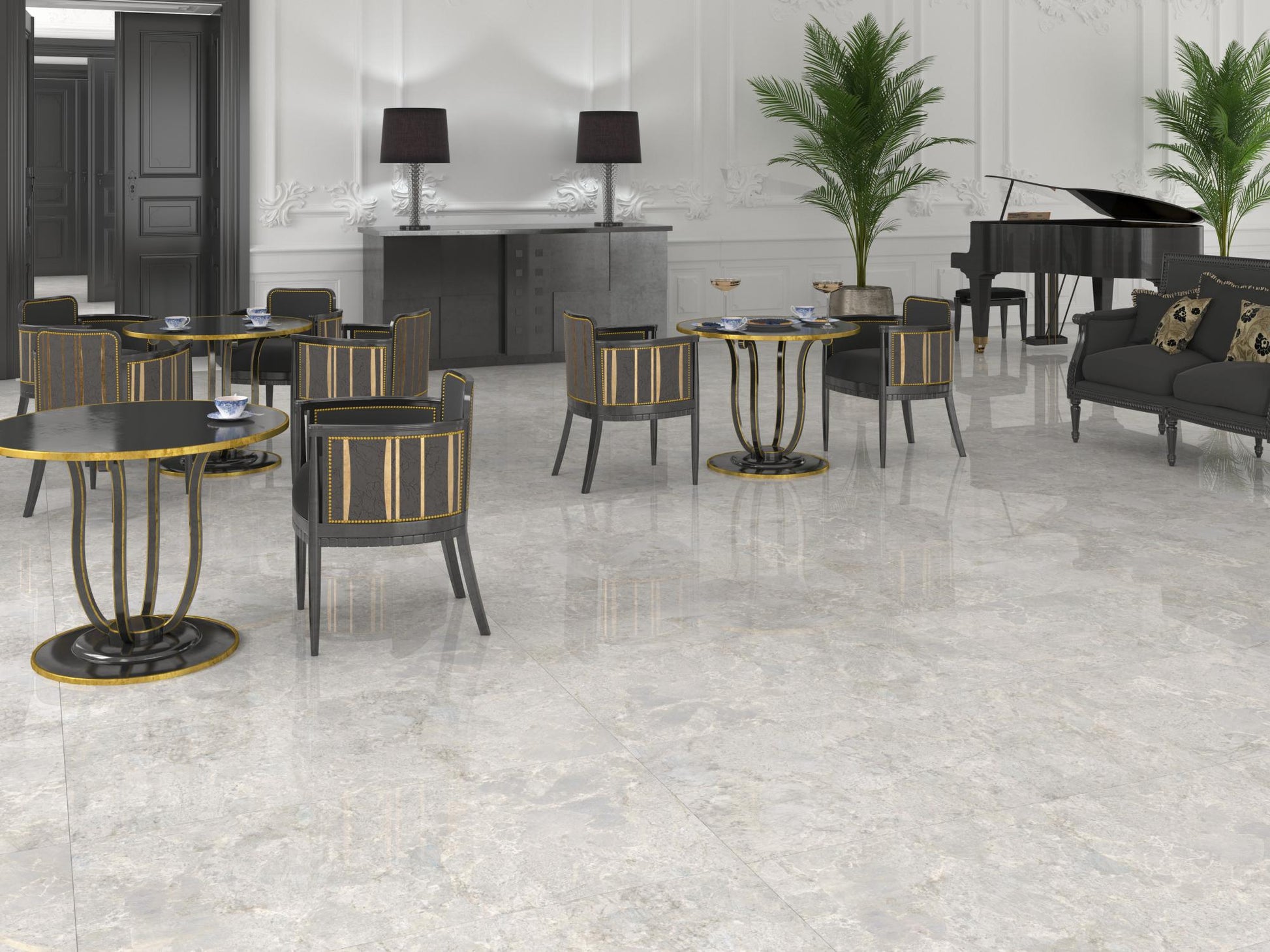 Carrelage Effet Marbre Amazonite Pearl Poli Brillant 60x120 cm de Dune