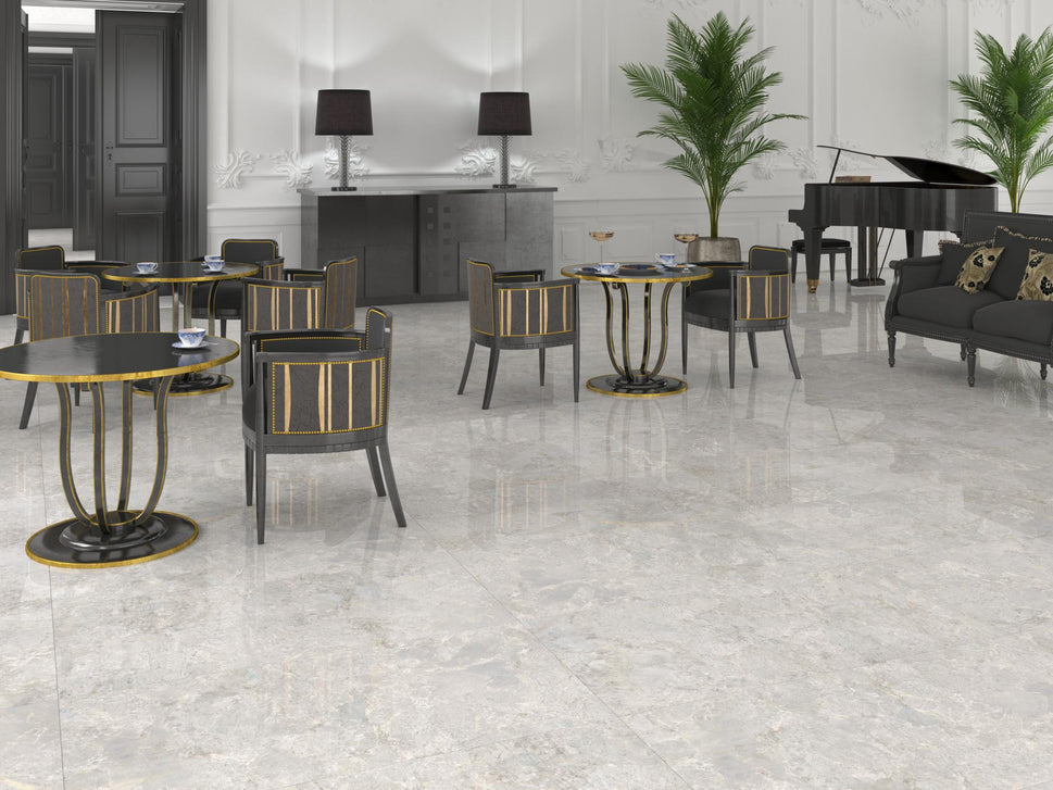Carrelage Effet Marbre Amazonite Pearl Poli Brillant 60x120 cm de Dune