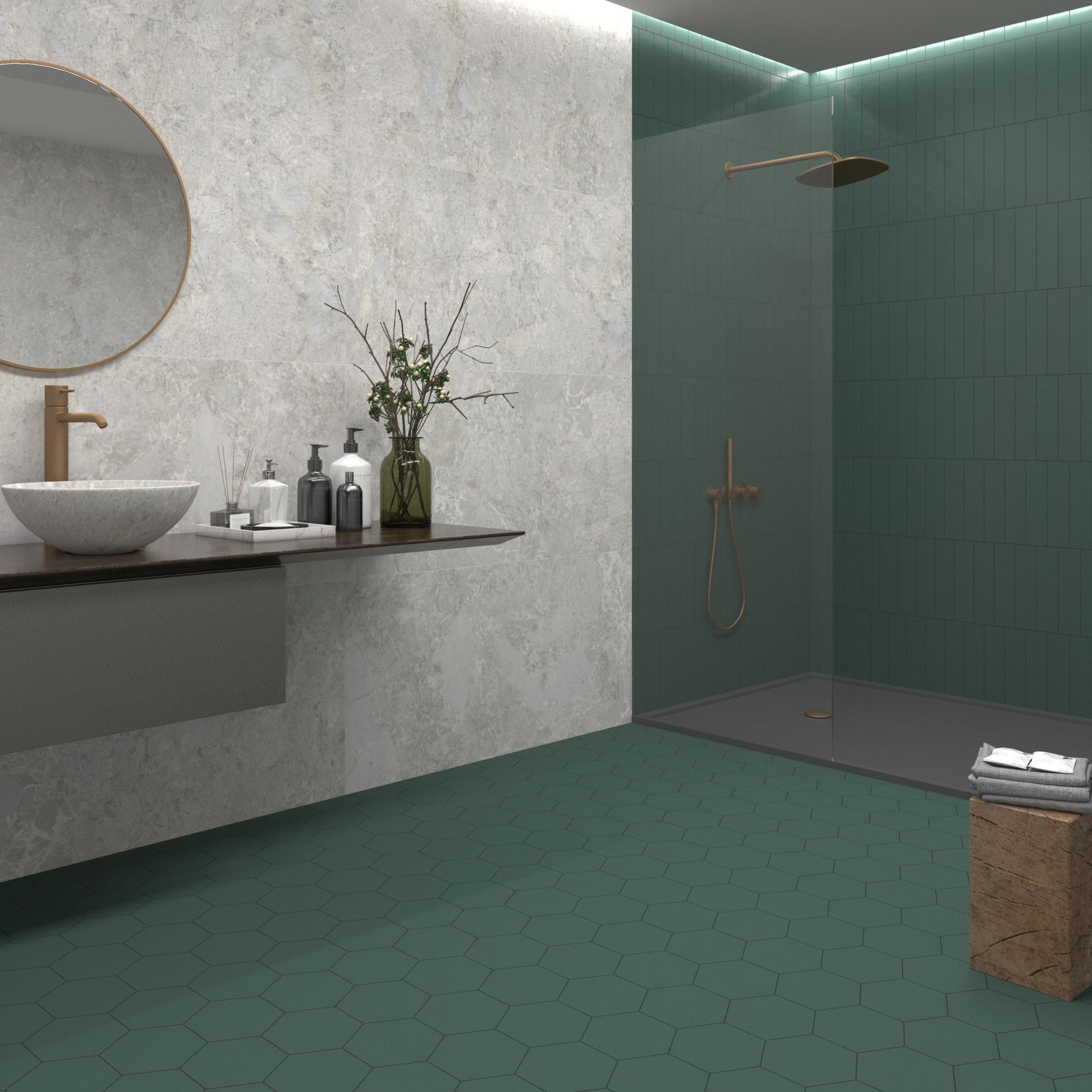 Carrelage Effet Marbre Amazonite Pearl Satin 60x120 cm de Dune