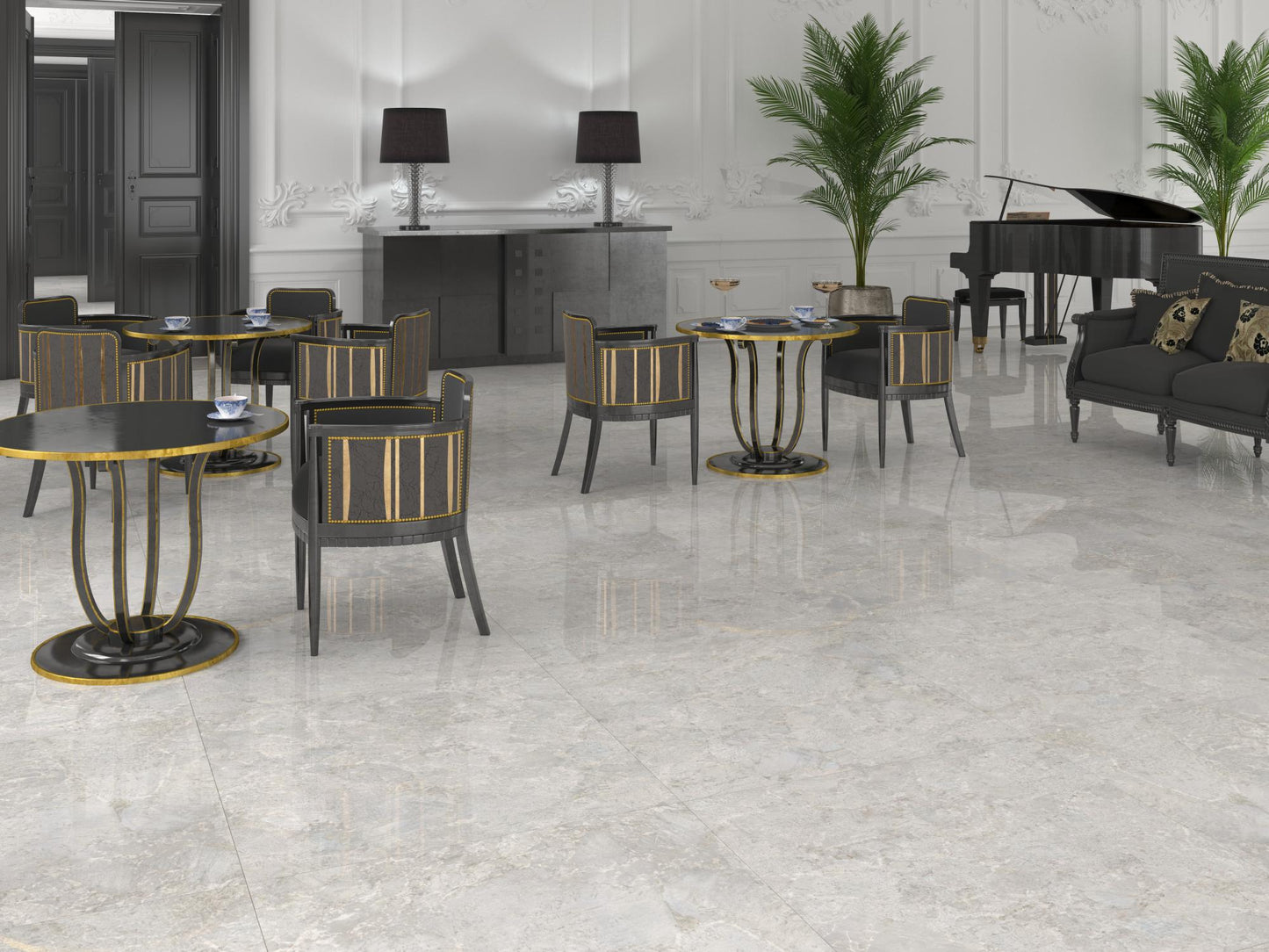 Carrelage Effet Marbre Amazonite Pearl Satin 90x90 cm de Dune