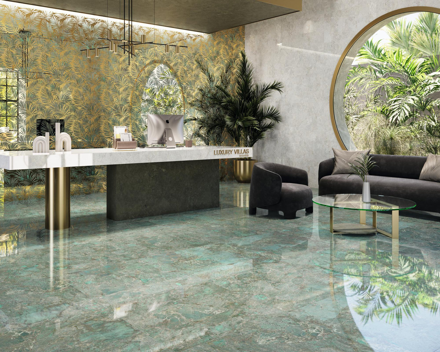 Carrelage Decor Fleuri Effet Miroir Manila 60x120 cm de Dune
