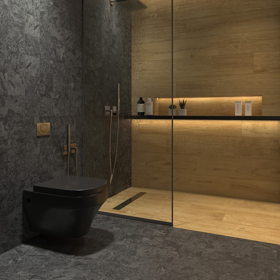 Carrelage Effet Pierre Iceberg Black 14,7x14,7 cm de Dune