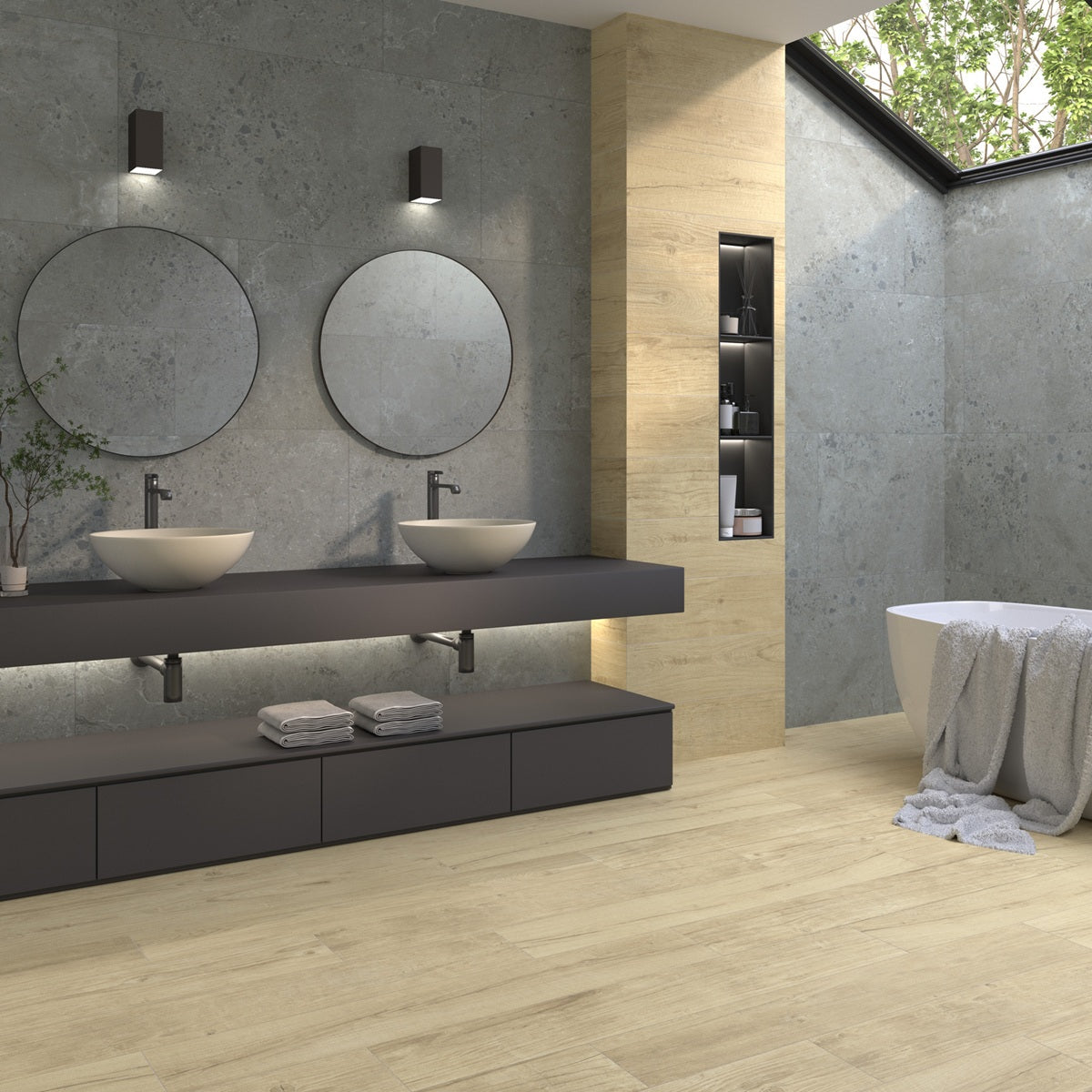 Carrelage Effet parquet Quercus Naturale 22x120 cm de Dune