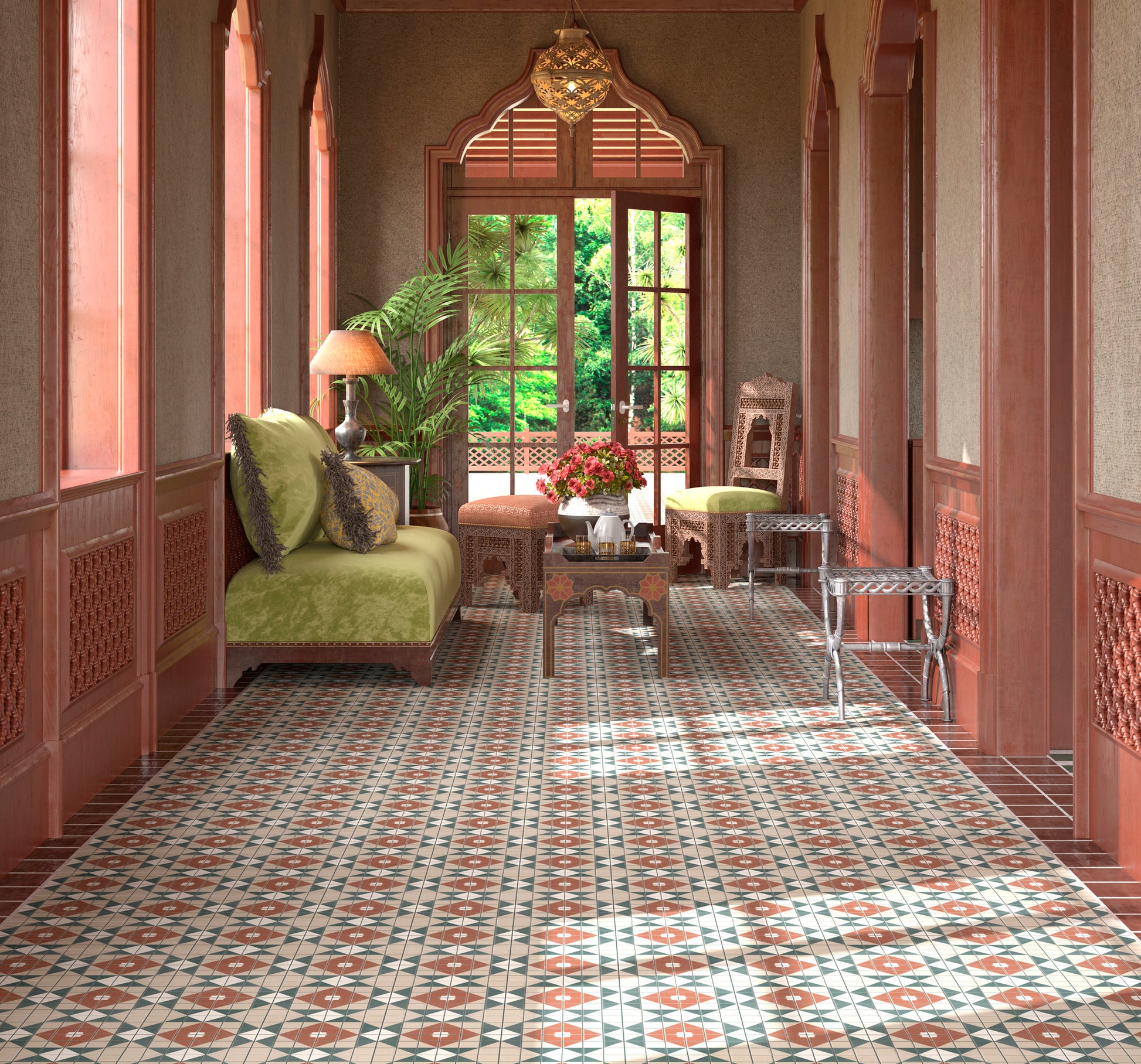 Carrelage Effet Mosaique Mintons Balmoral 20x20 cm de Dune