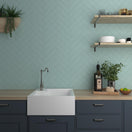 Carrelage Effet Zellige Flat Anise Green Matt 7.5x30 cm de DuneBoite de 0.495 m²