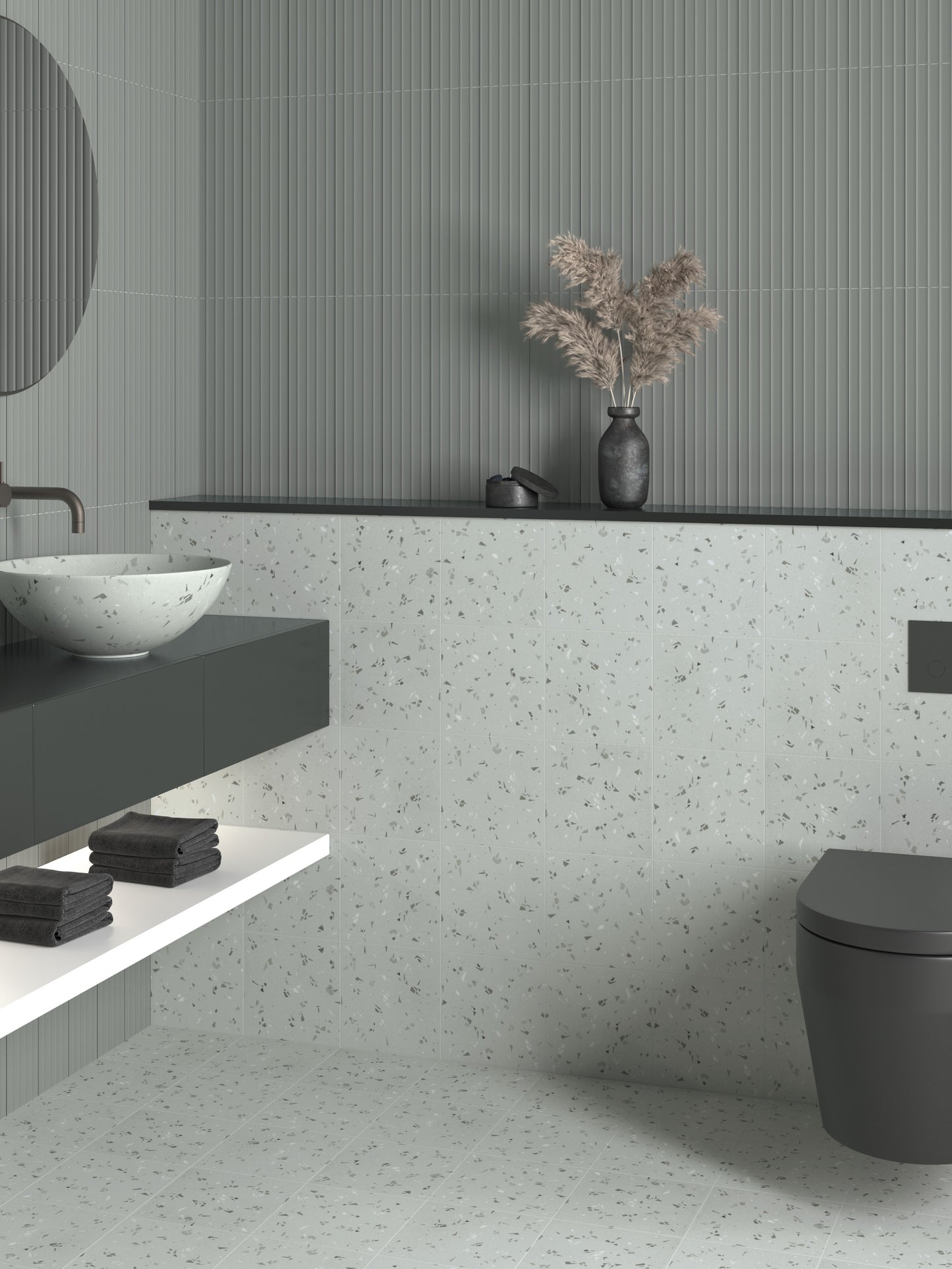 Carrelage Mural Ima Gris Mat 10x40 cm de Dune Ceramica
