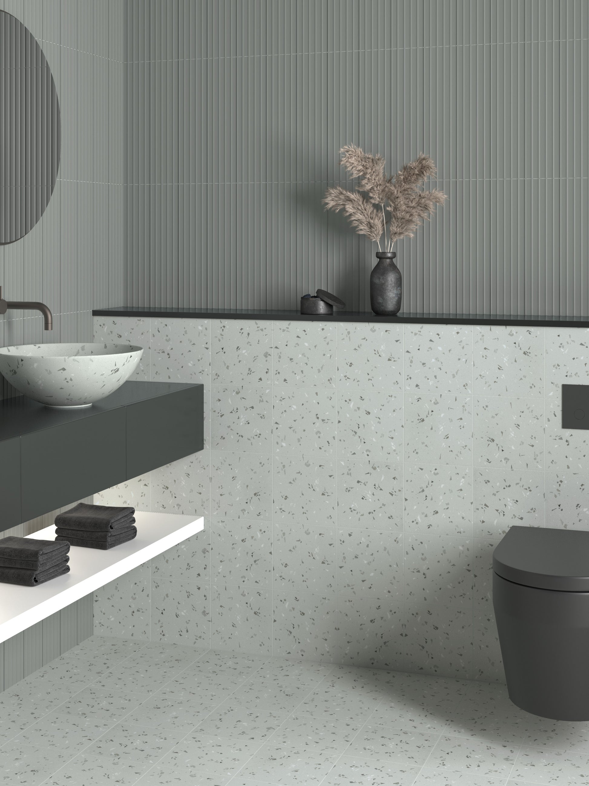 Carrelage Mural Ima Gris Mat 10x40 cm de Dune Ceramica