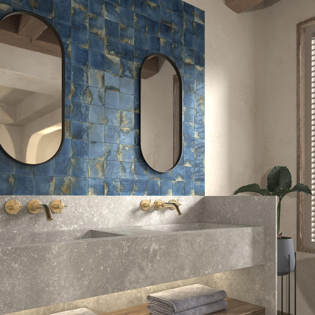 Carrelage Effet Zellige Granadella Marino 11,5x11,5 cm de Dune