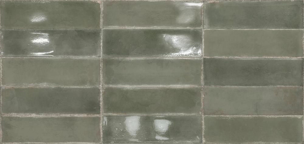 Carrelage effet Zellige Atlantique Olive 6,9x24 cm de Dune