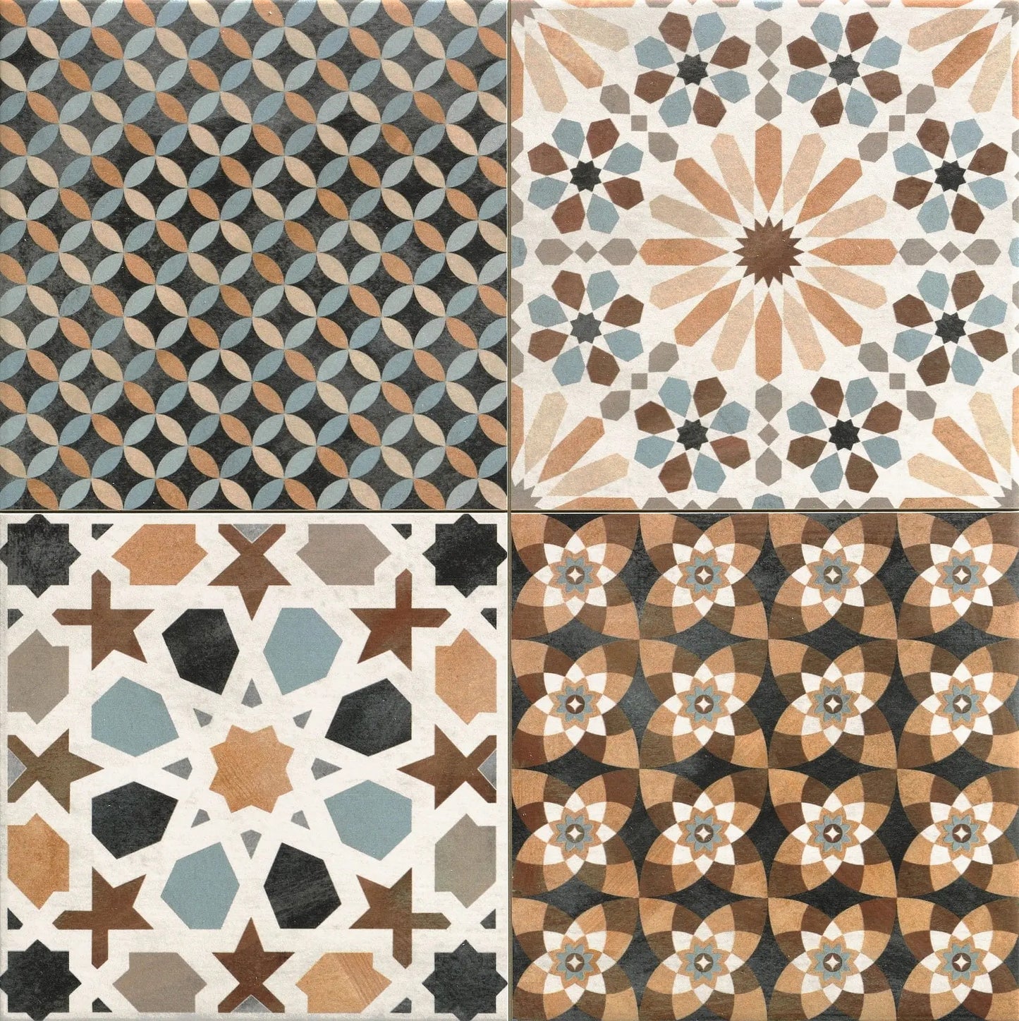 Carrelage Effet Carreaux de Ciment Marrakech Mix 44x44 cm de Realonda