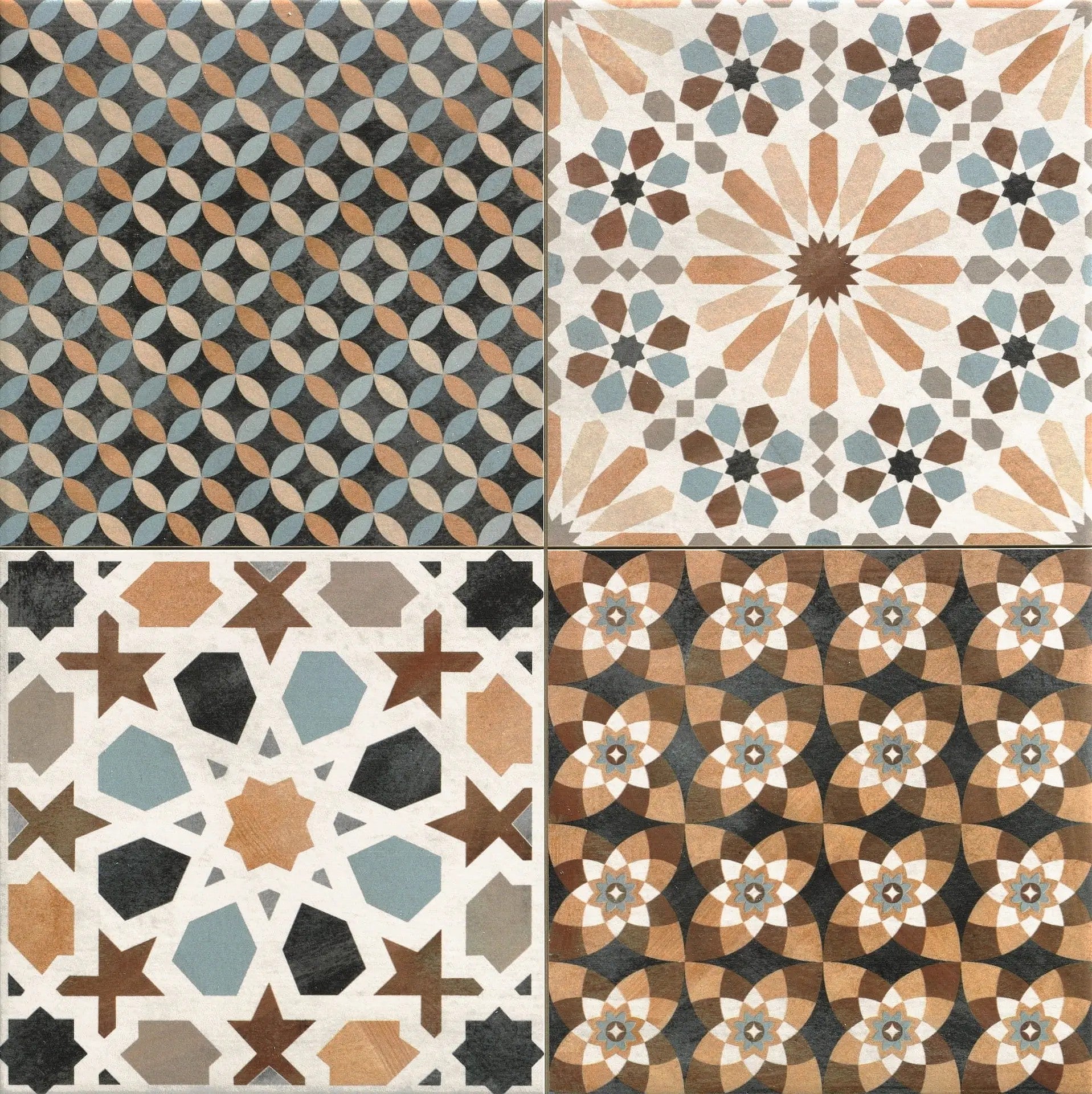 Carrelage Effet Carreaux de Ciment Marrakech Mix 44x44 cm de Realonda