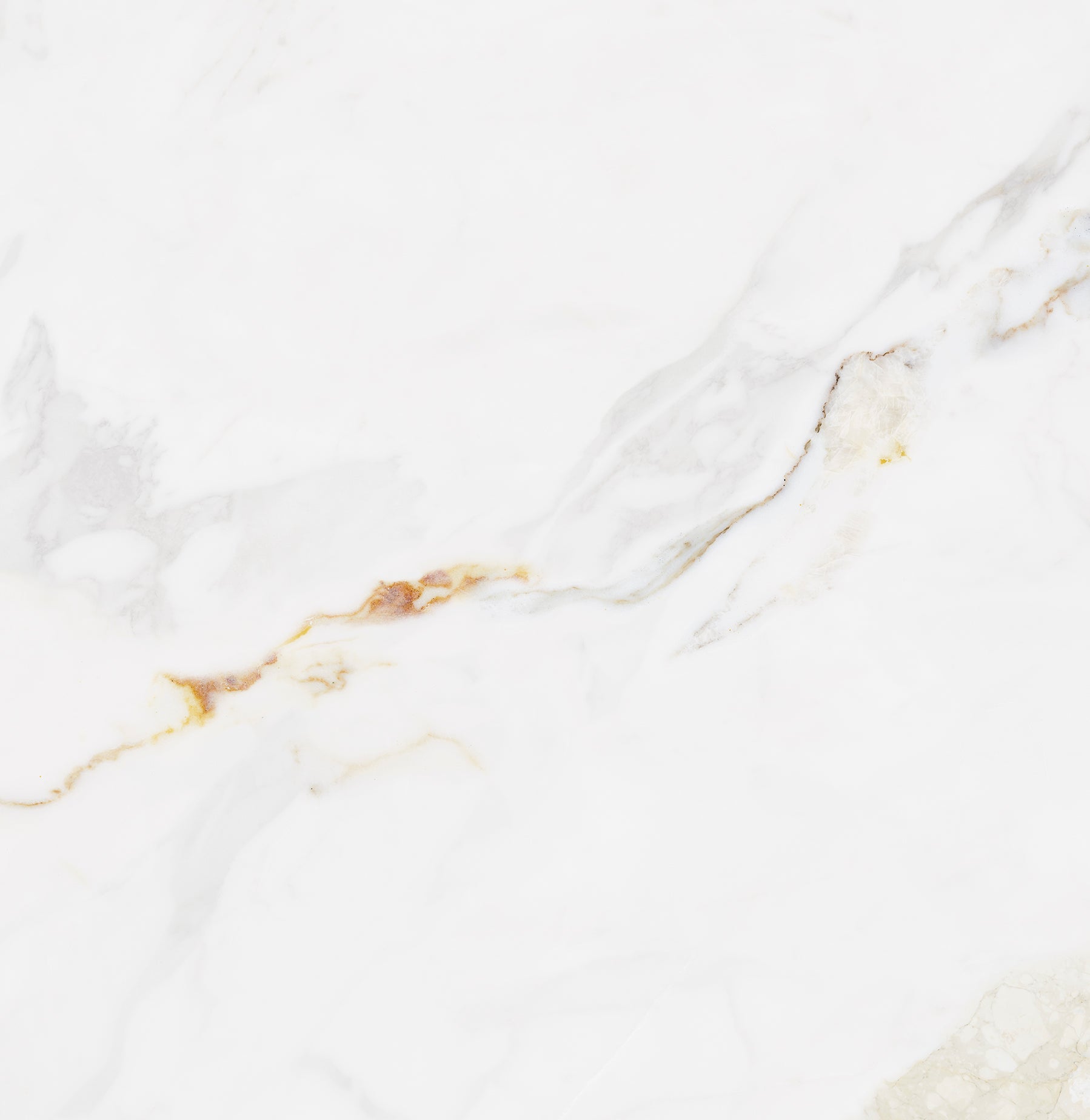 Effet Marbre Blanc et Or Marshall Gold Mat ou Brillant 90x90 cm de Ecoceramic