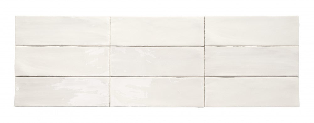 Carrelage Effet Zellige Brillant Tabarca Blanco Brillant 7.5x23 cm de Dune