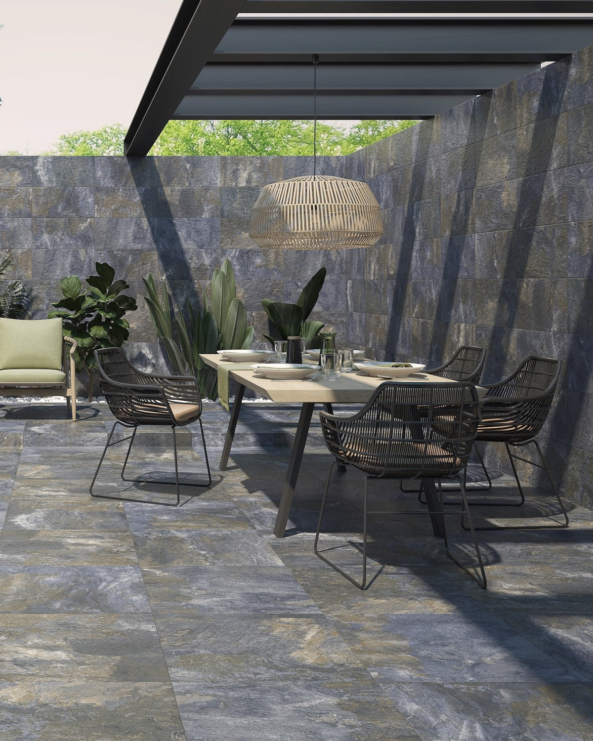 Carrelage Terrasse Effet Pierre Adz Nerva Azul 30,3x61,3 cm de Prissmacer