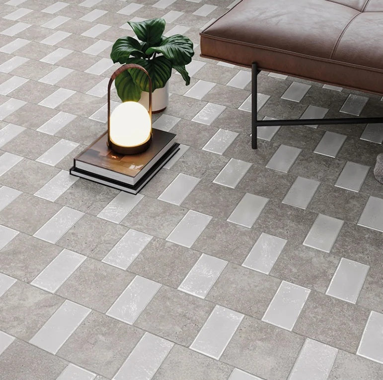 Carrelage Sol et mur Amalfi White Rock 15x45 cm de Realonda