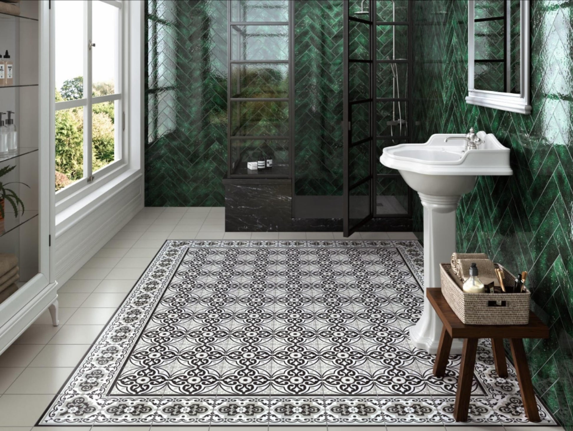 Carrelage Effet carreau de ciment Centro Normandy White 20x20 cm de Mainzu