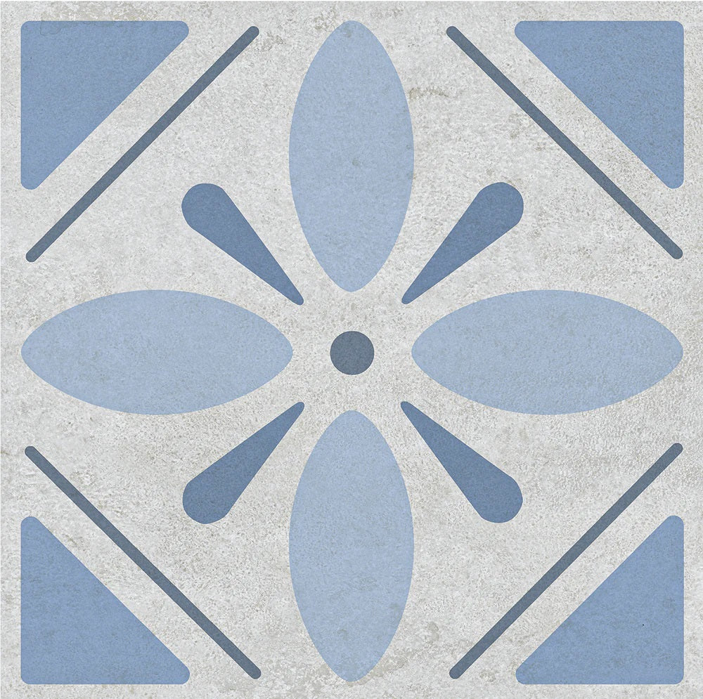 Carrelage Effet Carreau de Ciment Monserrate Bleu 33,5 x 33,5 cm