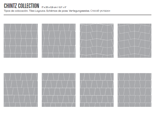 Carrelage Decor Trapeze Chintz uni 17x20 cm (8 coloris) de Cevica