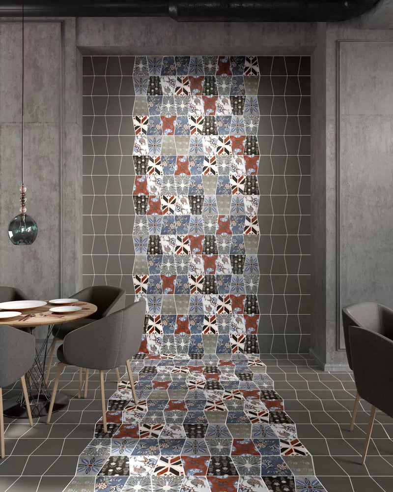 Carrelage Decor Trapeze Chintz uni 17x20 cm (8 coloris) de Cevica