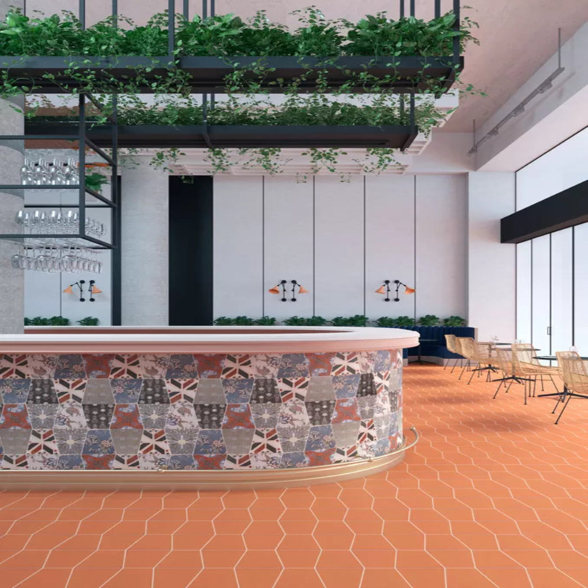 Carrelage Decor Trapeze Chintz uni 17x20 cm (8 coloris) de Cevica