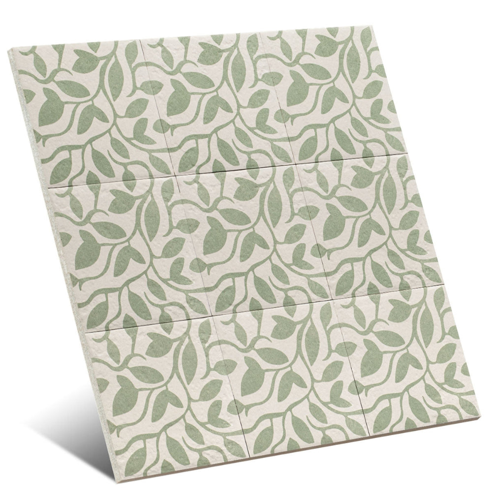 Carrelage Effet carreau de ciment Green Garden Decor Green Five 20x20 cm de Mainzu