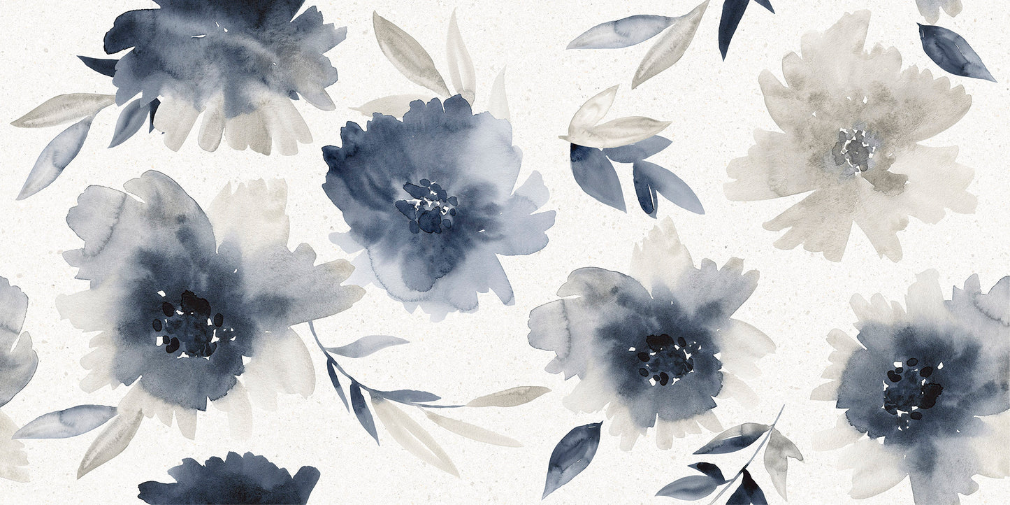 Carrelage Mural Fleuri Rectifie Re Calm Floris Sky 60x120 cm