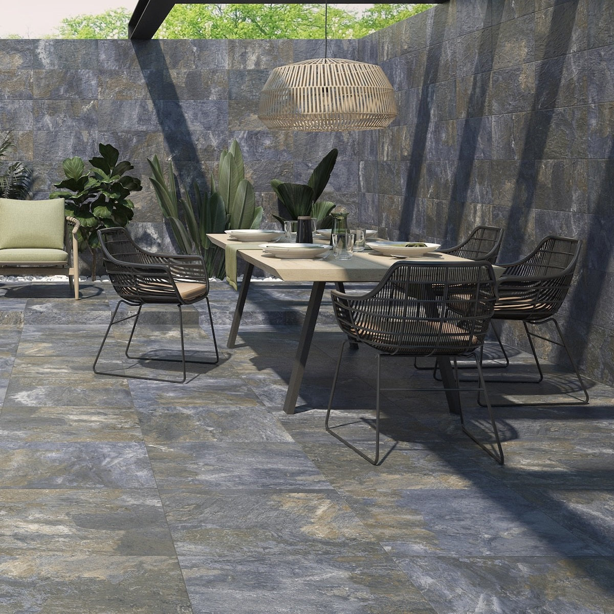Carrelage Terrasse Effet Pierre Adz Nerva Azul 30,3x61,3 cm de Prissmacer