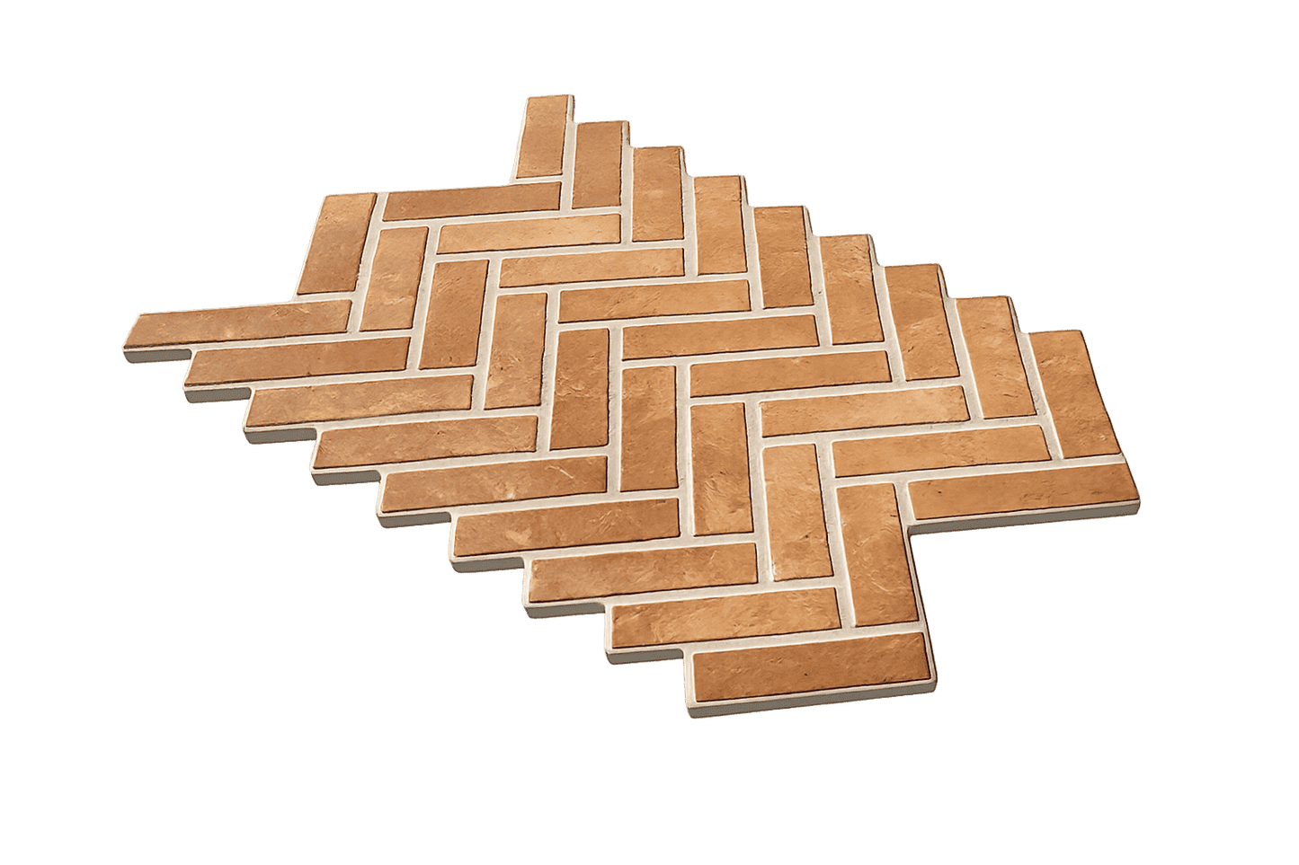 carrelage effet brique en baton rompu Terracotta