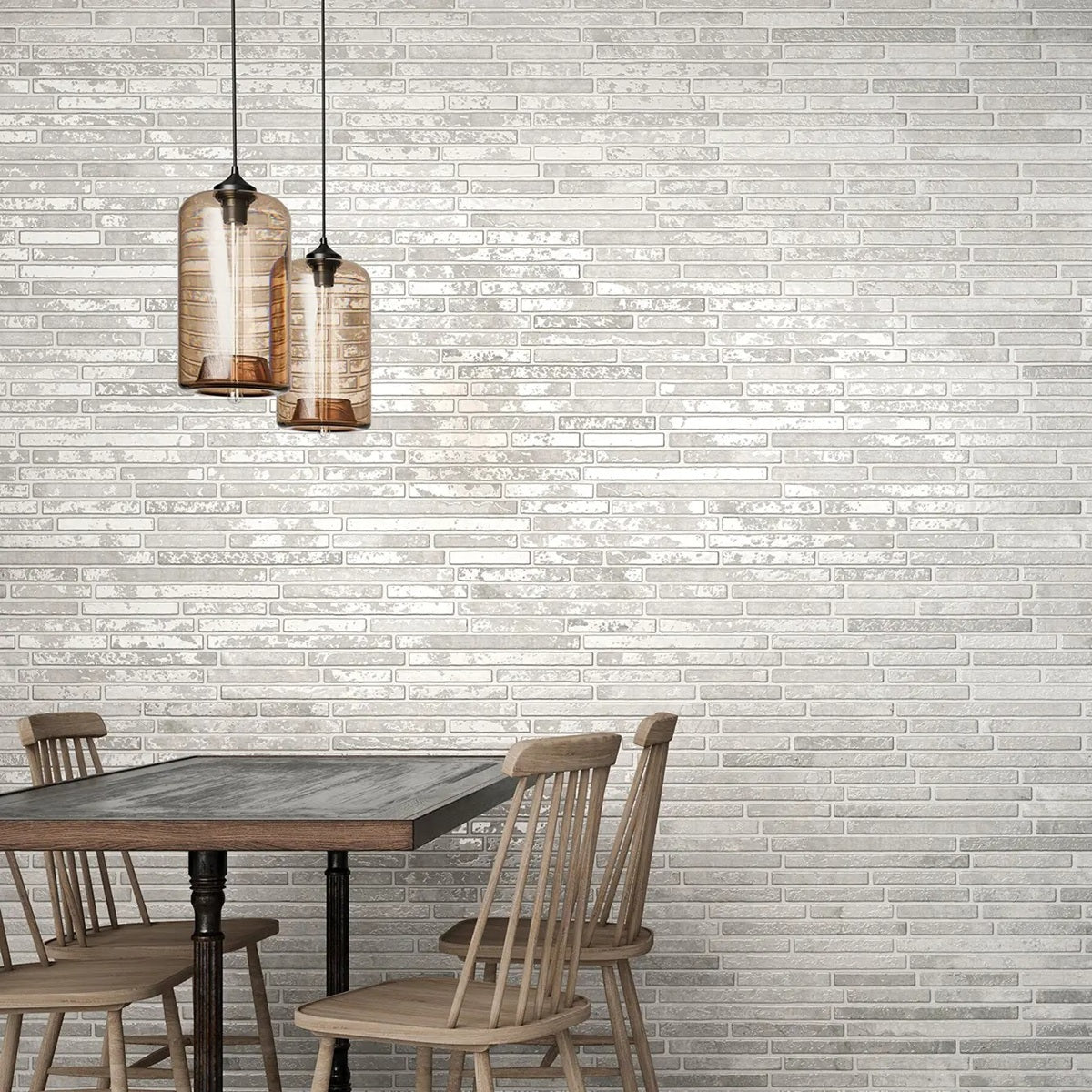 Carrelage Effet Brique Harlem White 15x45 cm de Realonda