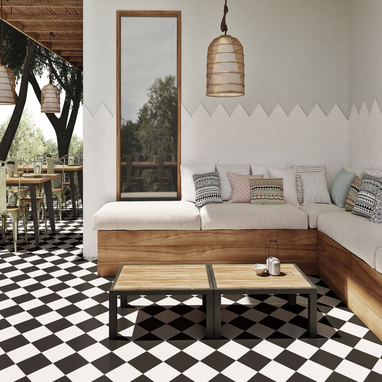 Carrelage Effet Carreau de Ciment Doria White 20x20 cm de Dune