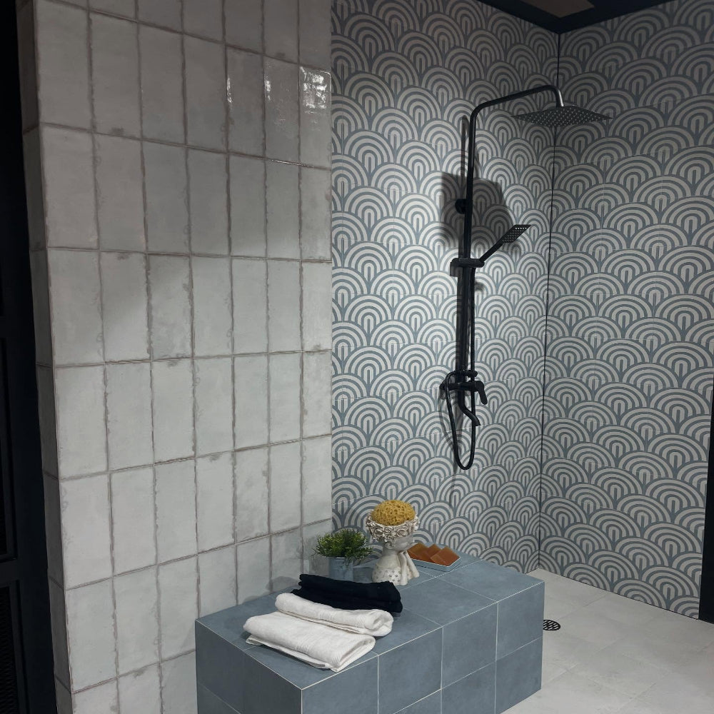 Carrelage Effet carreau de ciment Blue Water Decor Blue Three 20x20 cm de Mainzu