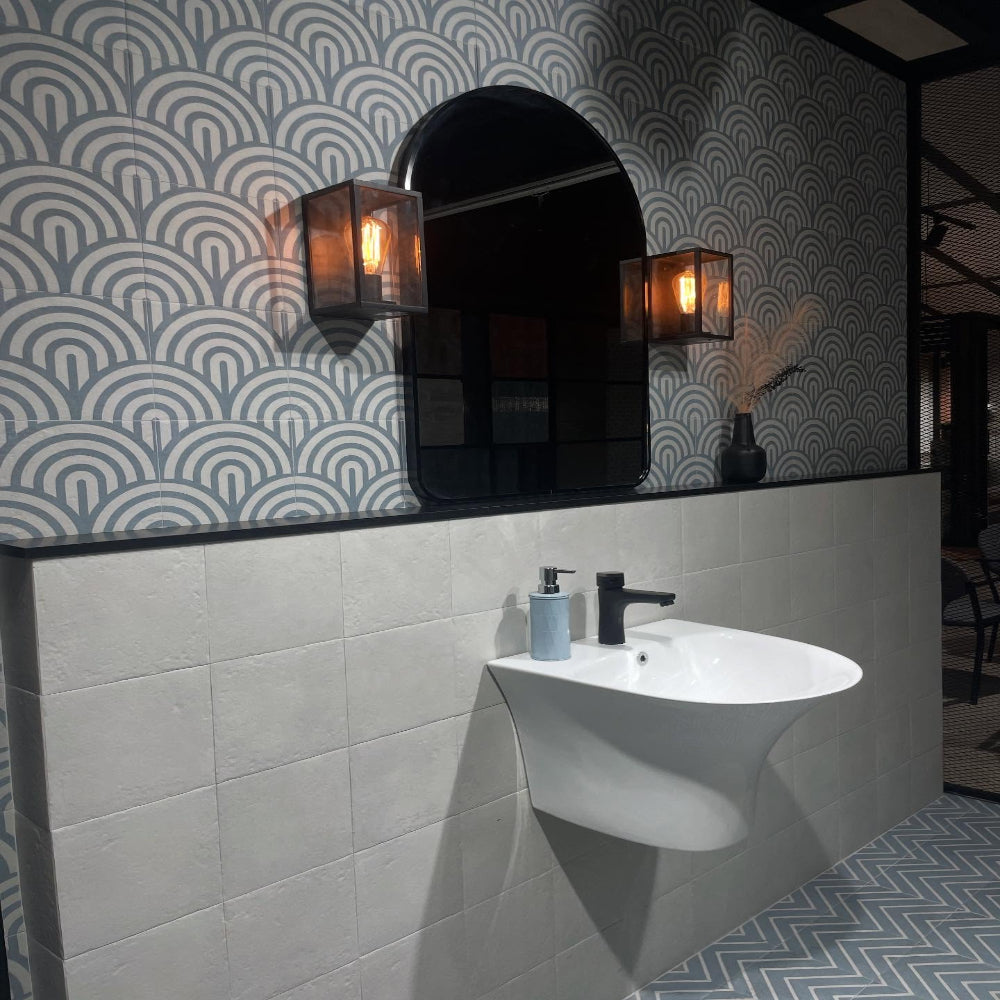 Carrelage Effet carreau de ciment Blue Water Decor Blue Three 20x20 cm de Mainzu