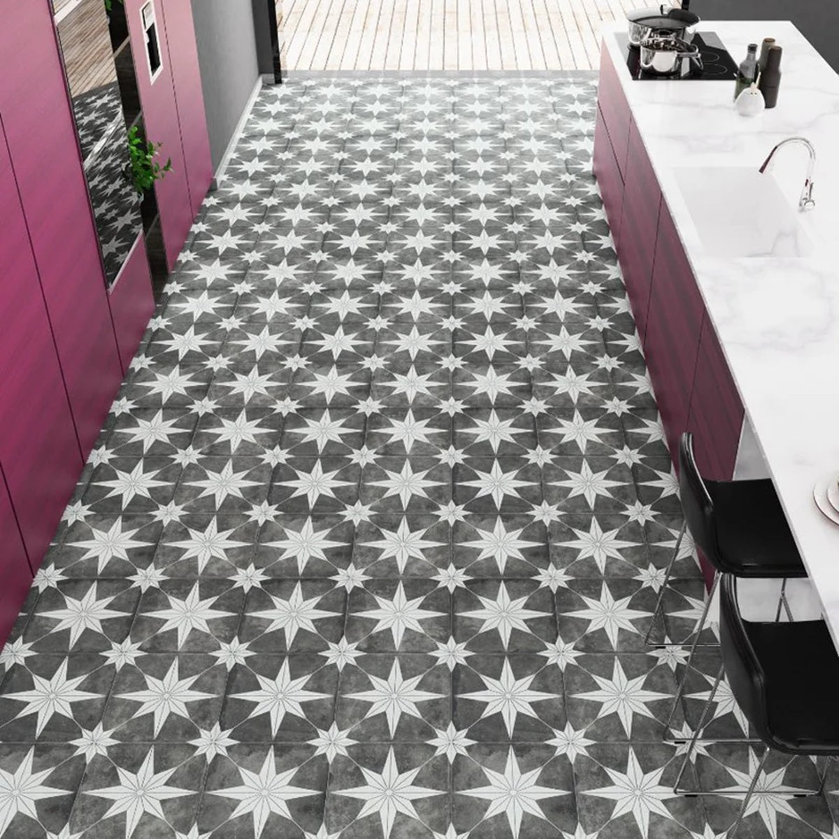 Carrelage Effet Carreau Ciment Estrela Dec 02 33,5x33,5 cm