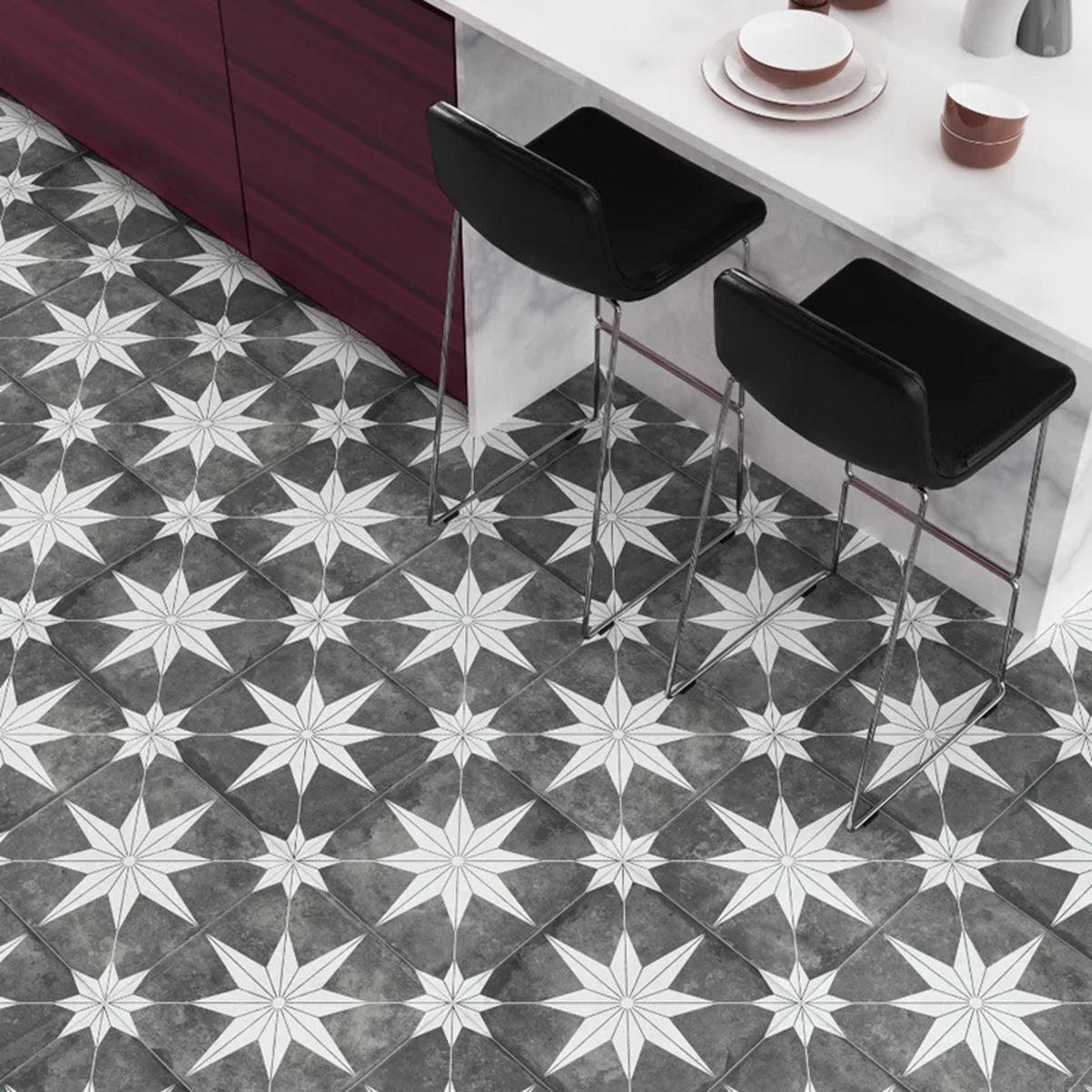 Carrelage Effet Carreau Ciment Estrela Dec 02 33,5x33,5 cm