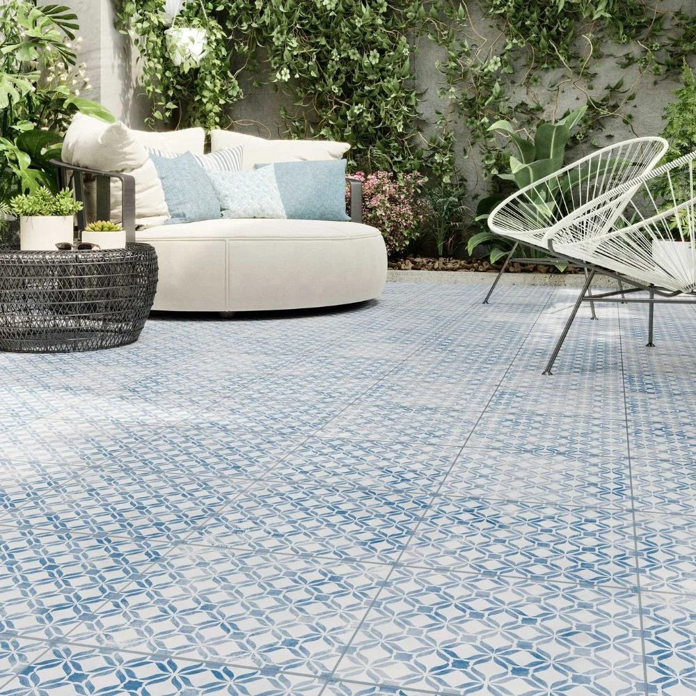 Carrelage Effet Carreau de Ciment Fresco Blue 32,9 x 32,9 cm de Realonda