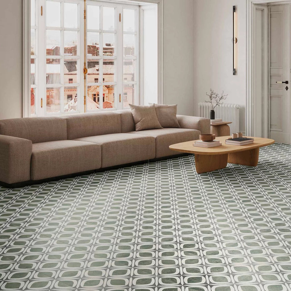 Carrelage Effet carreau de ciment Galway Sage 33x33 cm de Realonda