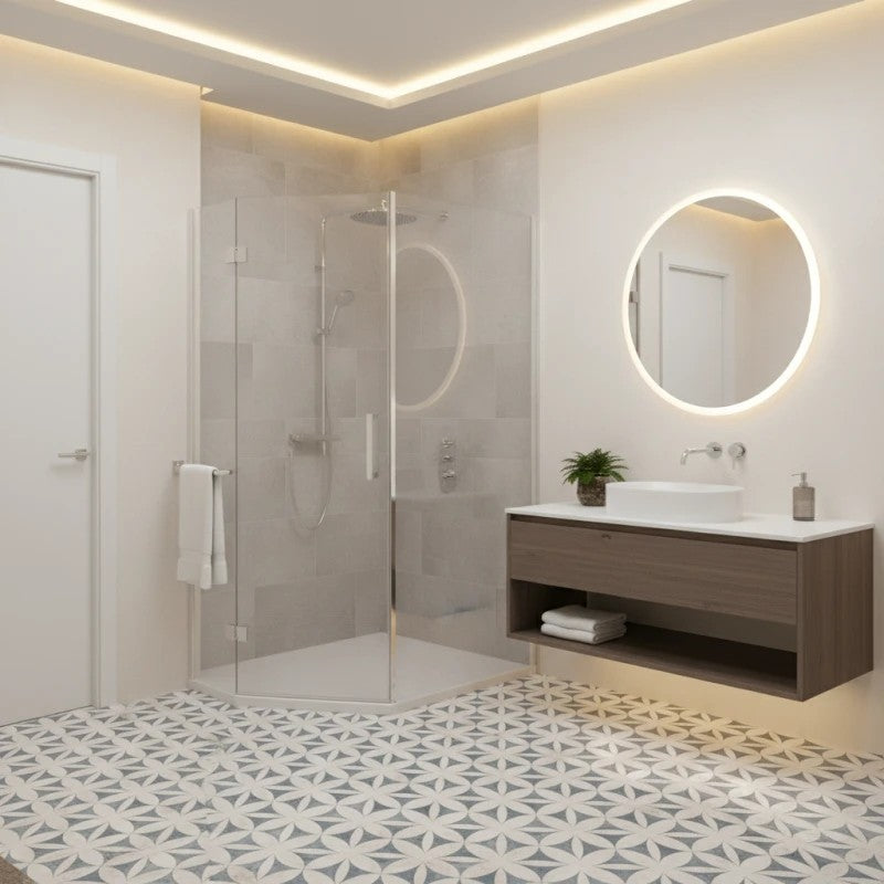 Carrelage Effet Carreau Ciment Grafton Abbey Blue 20x20 cm de Nanda Tiles